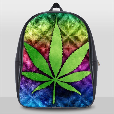 Pot Leaf School Bag (Large) from ArtsNow.com Front