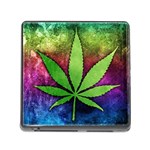 Pot Leaf Memory Card Reader with Storage (Square)