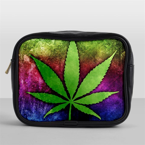 Pot Leaf Mini Toiletries Bag (One Side) from ArtsNow.com Front