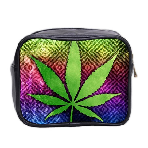 Pot Leaf Mini Toiletries Bag (Two Sides) from ArtsNow.com Back