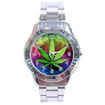 Pot Leaf Stainless Steel Analogue Men’s Watch