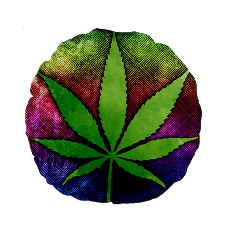 Pot Leaf 15  Premium Round Cushion  from ArtsNow.com Front