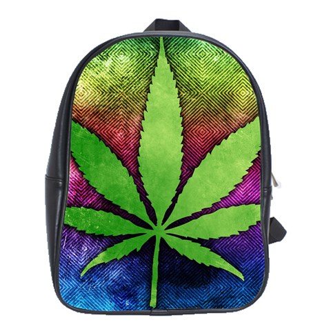 Pot Leaf School Bag (XL) from ArtsNow.com Front