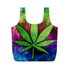 Pot Leaf Full Print Recycle Bag (M) from ArtsNow.com Front