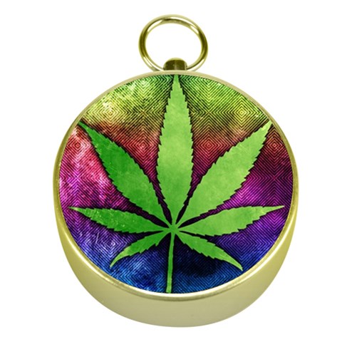 Pot Leaf Gold Compass from ArtsNow.com Front