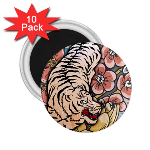 White Tiger 2.25  Magnet (10 pack) from ArtsNow.com Front