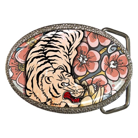 White Tiger Belt Buckle from ArtsNow.com Front