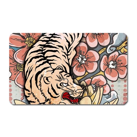 White Tiger Magnet (Rectangular) from ArtsNow.com Front