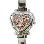 White Tiger Heart Italian Charm Watch