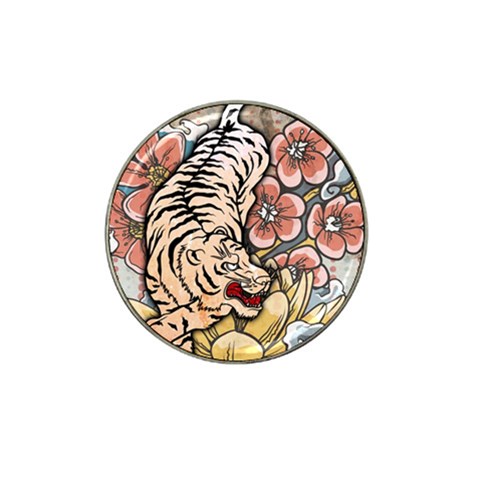 White Tiger Hat Clip Ball Marker from ArtsNow.com Front