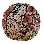 White Tiger 18  Premium Round Cushion 