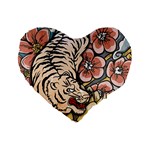 White Tiger 16  Premium Heart Shape Cushion 