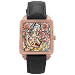 White Tiger Rose Gold Leather Watch 