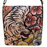 White Tiger Flap Closure Messenger Bag (Small)