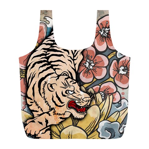 White Tiger Full Print Recycle Bag (L) from ArtsNow.com Back