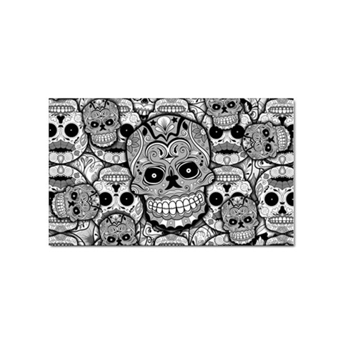 Sugar Skulls   Black And White Sticker (Rectangular) from ArtsNow.com Front