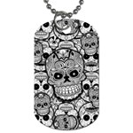 Sugar Skulls   Black And White Dog Tag (One Side)