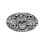 Sugar Skulls   Black And White Sticker Oval (10 pack)