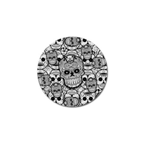 Sugar Skulls   Black And White Golf Ball Marker from ArtsNow.com Front