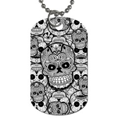 Sugar Skulls   Black And White Dog Tag (Two Sides) from ArtsNow.com Front