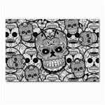 Sugar Skulls   Black And White Postcard 4  x 6 