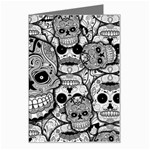 Sugar Skulls   Black And White Greeting Card