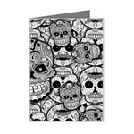 Sugar Skulls   Black And White Mini Greeting Card