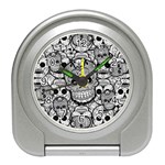 Sugar Skulls   Black And White Travel Alarm Clock