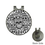 Sugar Skulls   Black And White Golf Ball Marker Hat Clip