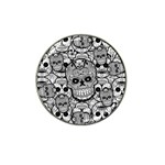 Sugar Skulls   Black And White Hat Clip Ball Marker