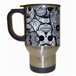 Sugar Skulls   Black And White Travel Mug (White)