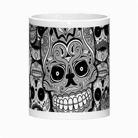 Sugar Skulls   Black And White Morph Mug from ArtsNow.com Center