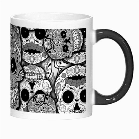 Sugar Skulls   Black And White Morph Mug from ArtsNow.com Right