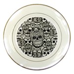 Sugar Skulls   Black And White Porcelain Plate