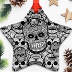 Sugar Skulls   Black And White Star Ornament (Two Sides)