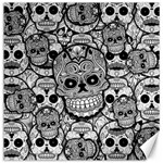 Sugar Skulls   Black And White Canvas 12  x 12 