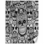 Sugar Skulls   Black And White Canvas 12  x 16 