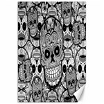 Sugar Skulls   Black And White Canvas 20  x 30 