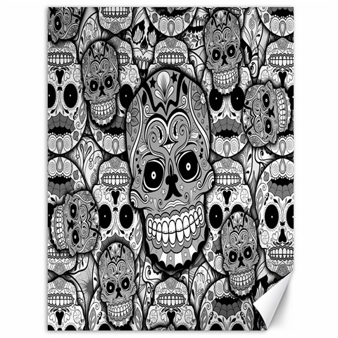 Sugar Skulls   Black And White Canvas 36  x 48  from ArtsNow.com 35.26 x46.15  Canvas - 1