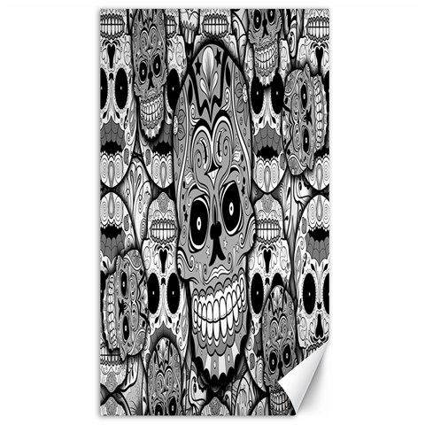 Sugar Skulls   Black And White Canvas 40  x 72  from ArtsNow.com 39.28 x69.23  Canvas - 1