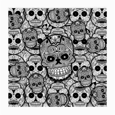 Sugar Skulls   Black And White Glasses Cloth (Medium, Two Sides) from ArtsNow.com Front