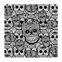 Sugar Skulls   Black And White Glasses Cloth (Medium, Two Sides) from ArtsNow.com Front