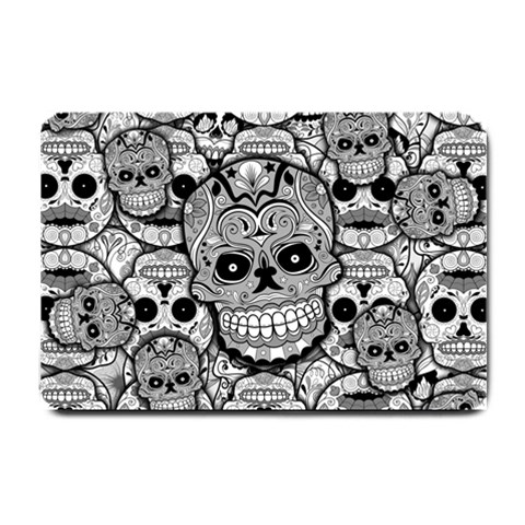 Sugar Skulls   Black And White Small Doormat from ArtsNow.com 24 x16  Door Mat