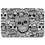 Sugar Skulls   Black And White Large Doormat