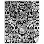 Sugar Skulls   Black And White Canvas 11  x 14 