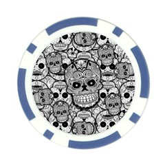 Sugar Skulls   Black And White Poker Chip Card Guard from ArtsNow.com Front