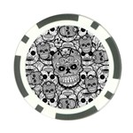 Sugar Skulls   Black And White Poker Chip Card Guard