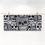 Sugar Skulls   Black And White Hand Towel