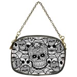 Sugar Skulls   Black And White Chain Purse (One Side)