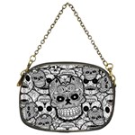 Sugar Skulls   Black And White Chain Purse (Two Sides)